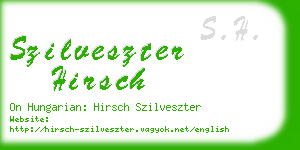 szilveszter hirsch business card